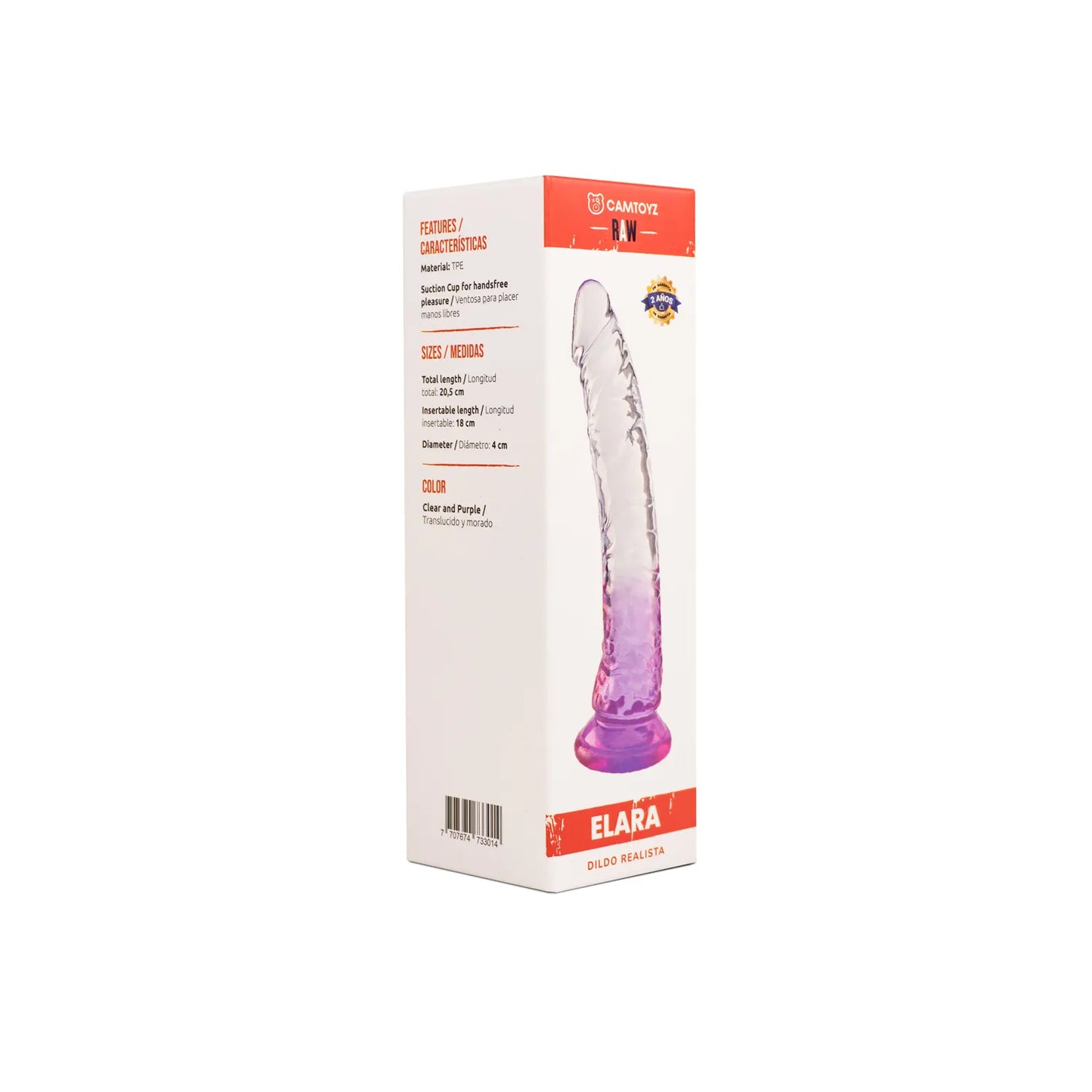 Raw Dildo Realista Elara Morado CamToyz