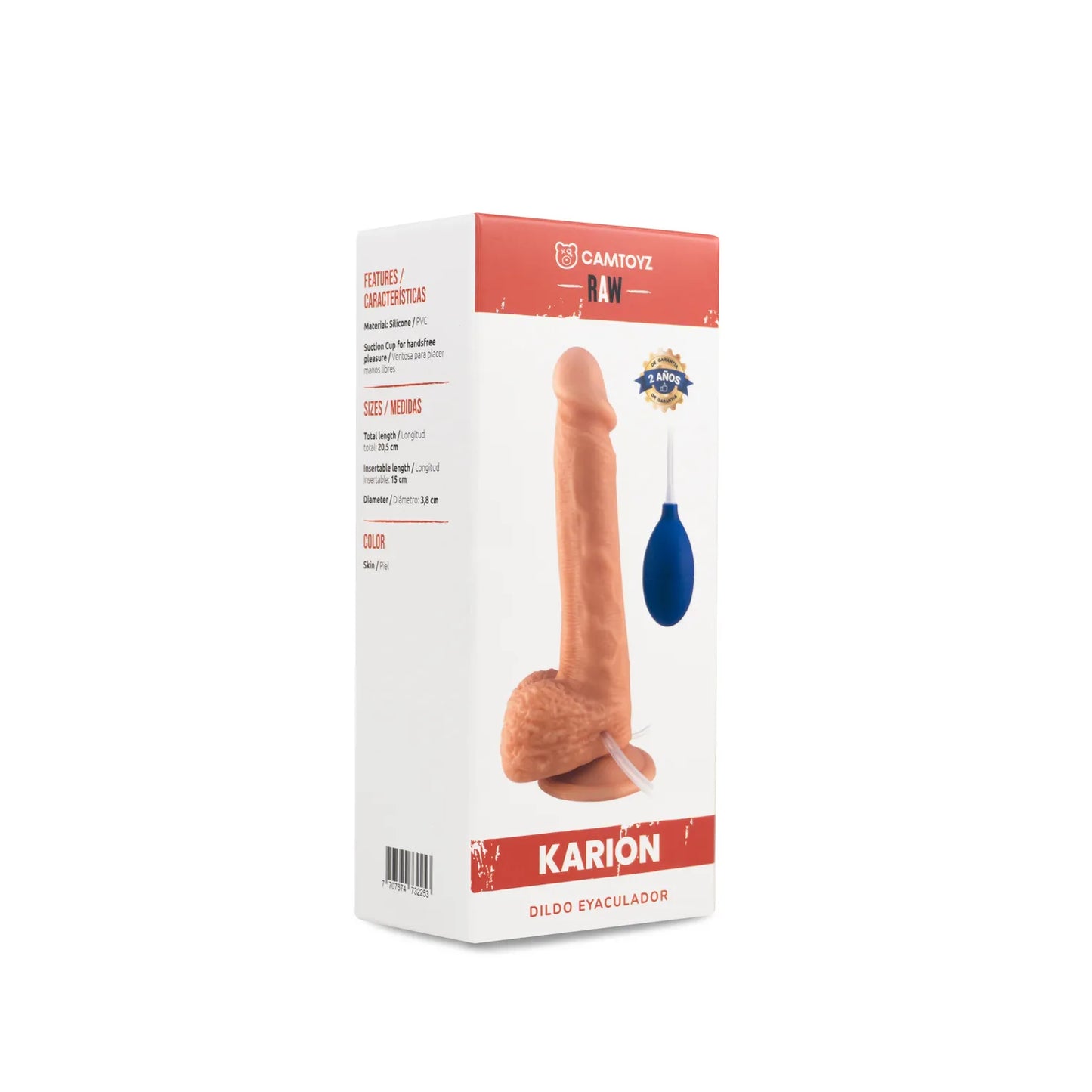 Raw Dildo Realista Eyaculador Karion Piel CamToyz