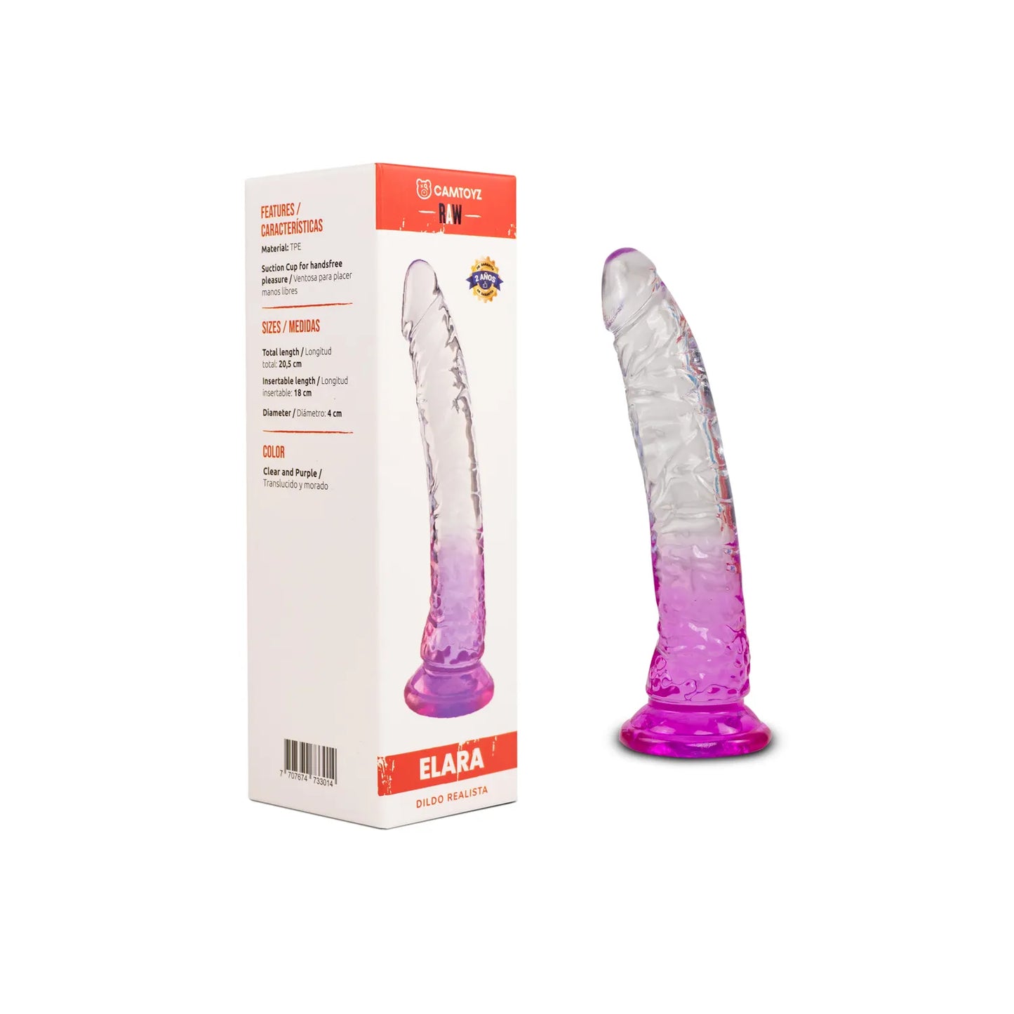 Raw Dildo Realista Elara Morado CamToyz