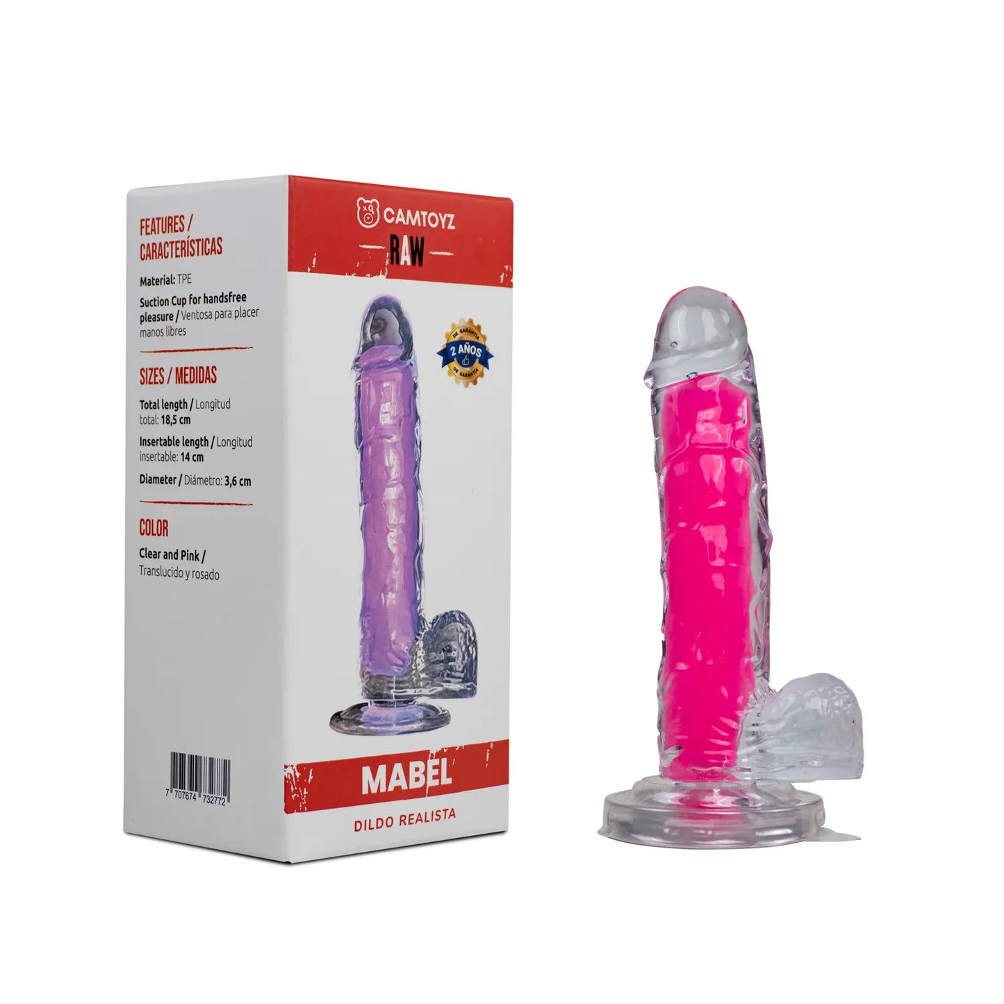 Raw Dildo Realista Mabel Rosado CamToyz (OFERTA POR TIEMPO LIMITADO)