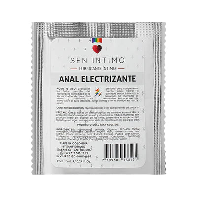 Lubricante Intimo Anal Electrizante Sachet x 7 ml Sen Intimo