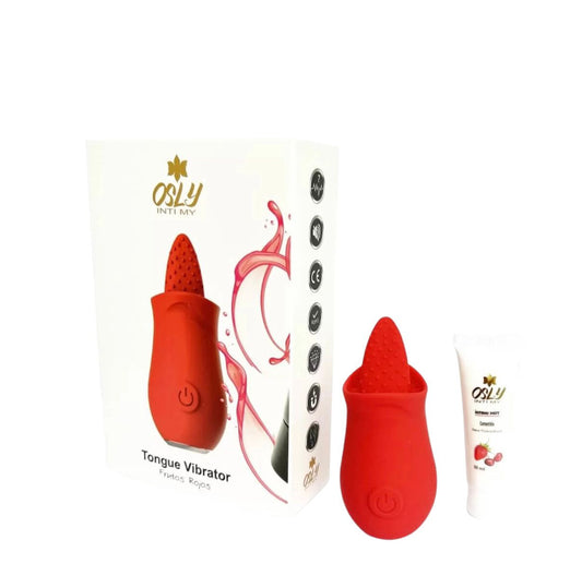 Vibrador Tongue + Lubricante Frutos Rojos 10ml