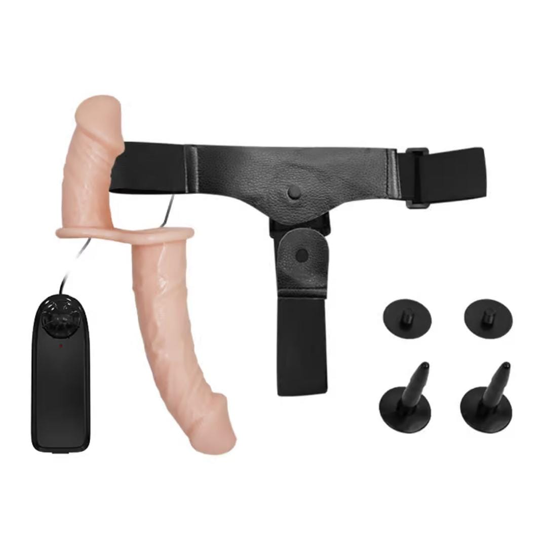 Arnés Ultra Con Vibración Doble Dildo