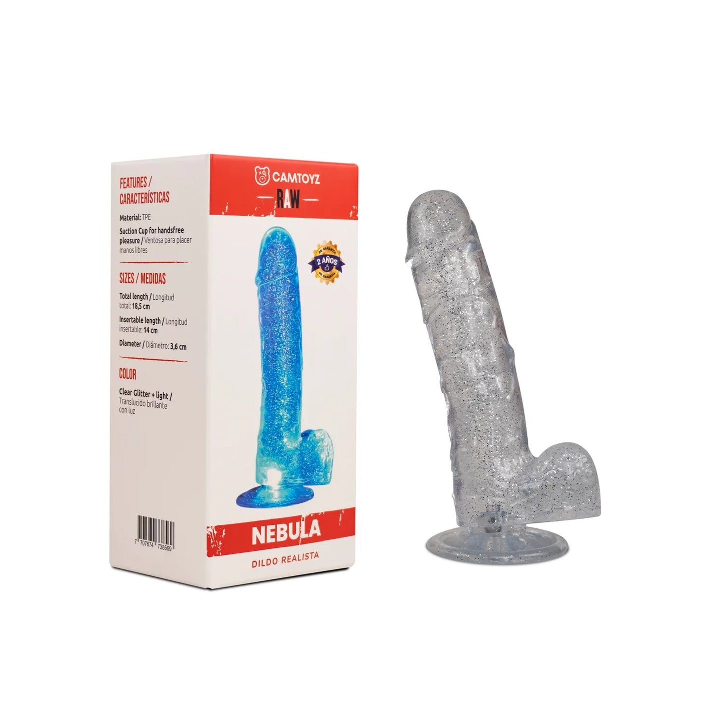 Raw Dildo Realista Nebula Transparente CamToyz