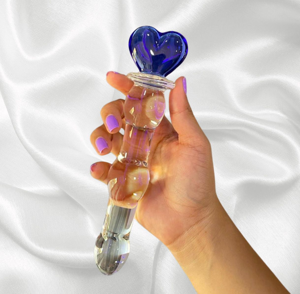 Dildo de Vidrio Blue M (Corazón)