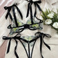 Conjunto Mariposa Negro/Verde Importado (M)