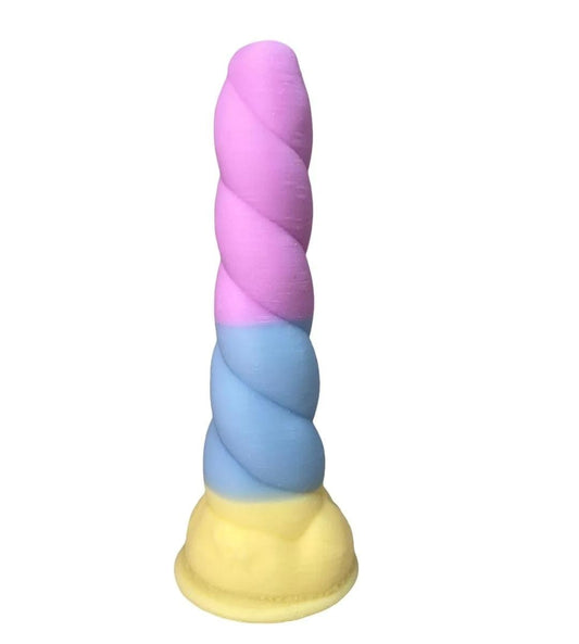 Dildo Consolador Latin Lover Unicornio Lila, Celeste y Amarillo