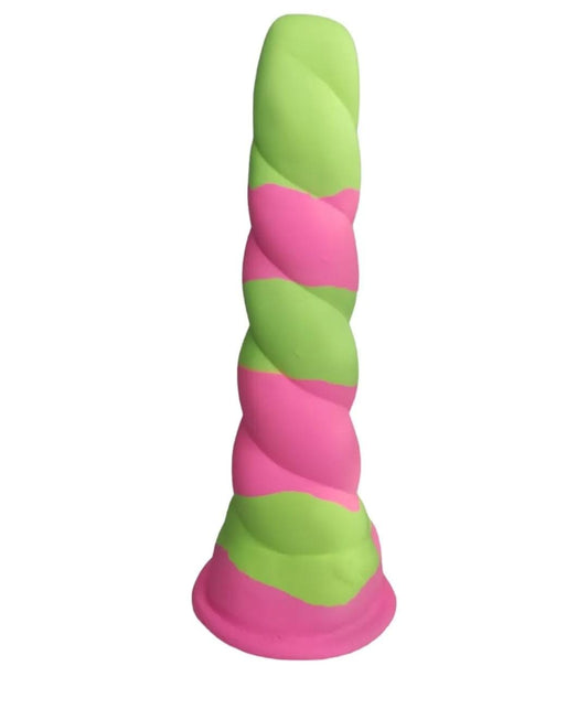 Dildo Consolador Latin Lover Unicornio Fucsia con Verde