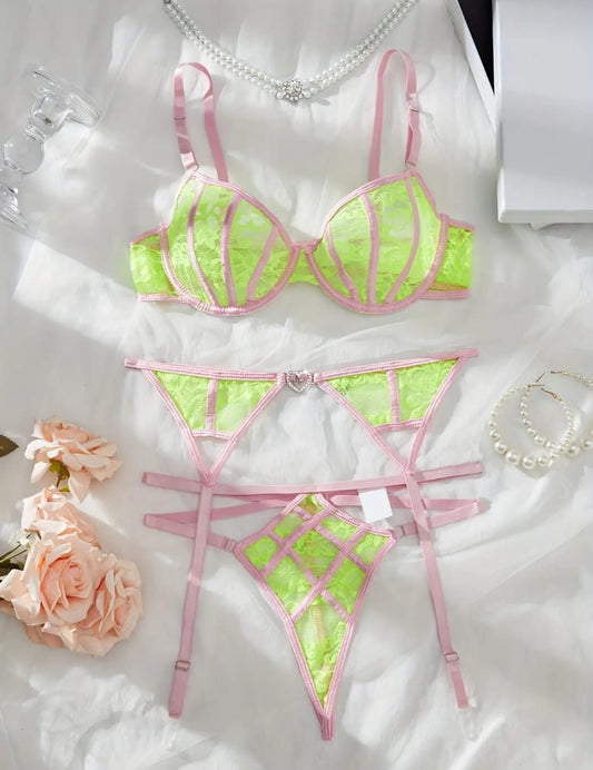 Conjunto Liguero Neon Importado (No Incluye Ligas ni medias) (S)