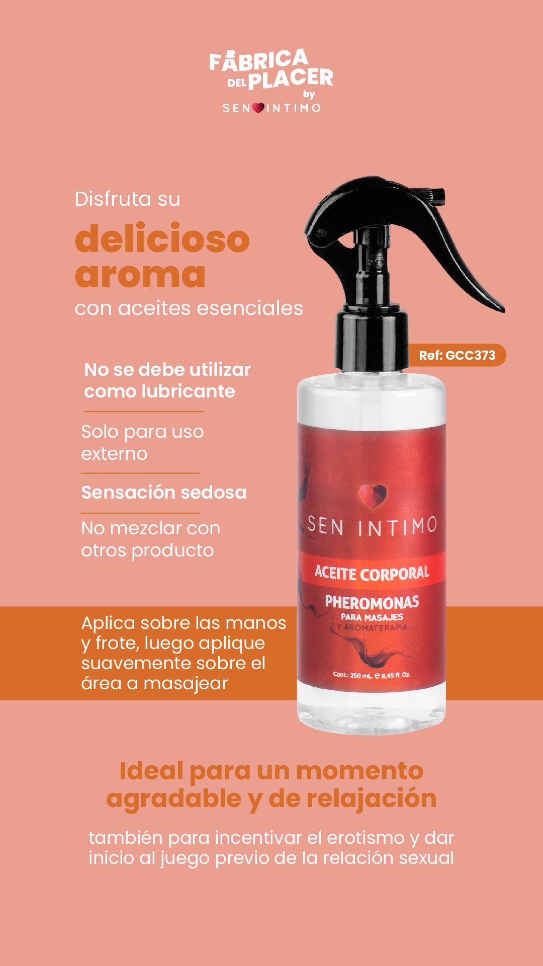 Aceite Para Masajes Y Aromaterapia X 250 Ml Sen Intimo