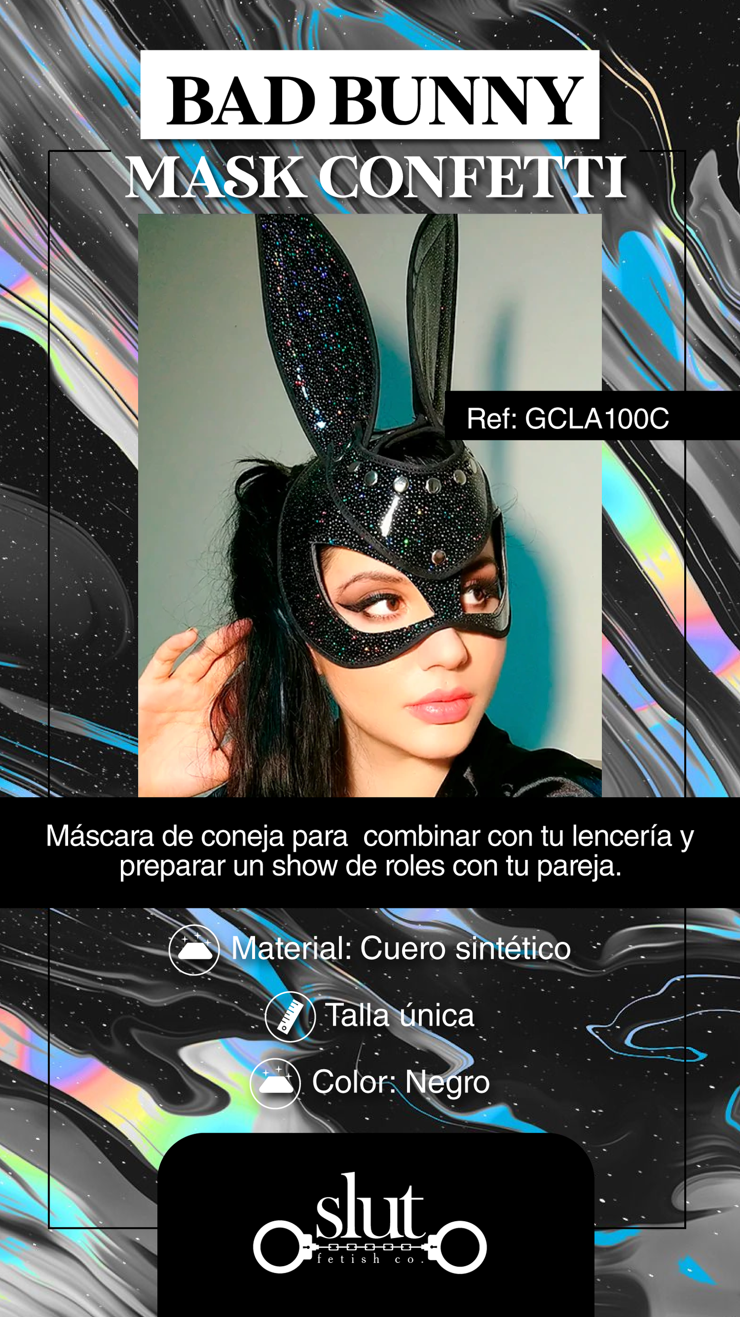 Máscara Bad Bunny Confetti