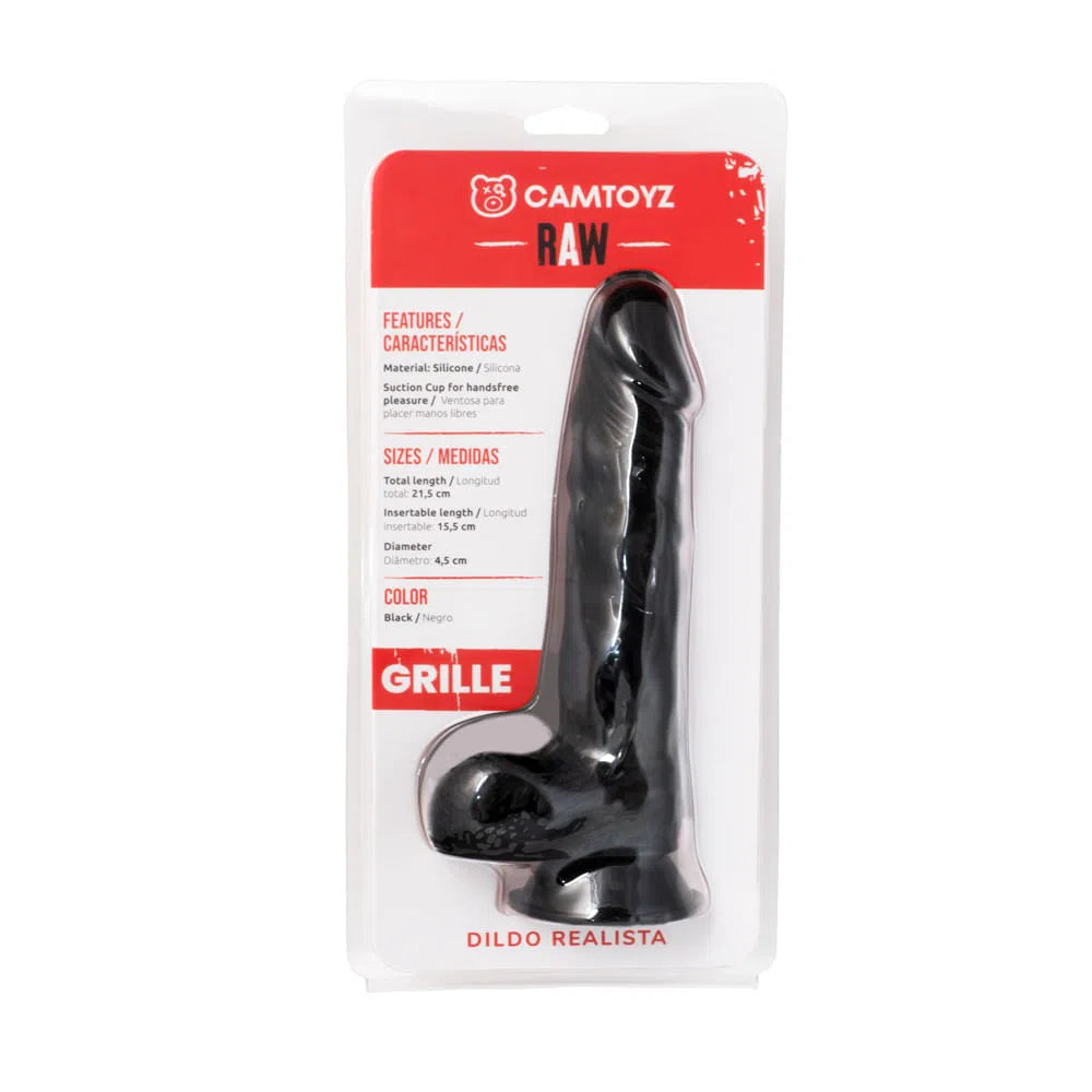 Dildo Realista Negro Grille 21,5 cm CamToyz