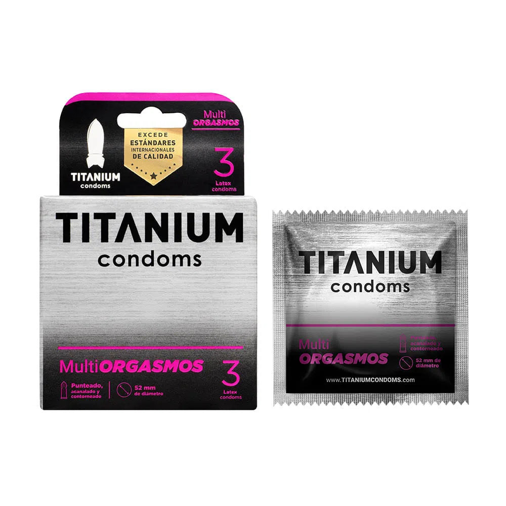 Condones Titanium Multiorgasmos x 3 Unidades (OFERTA POR TIEMPO LIMITADO)