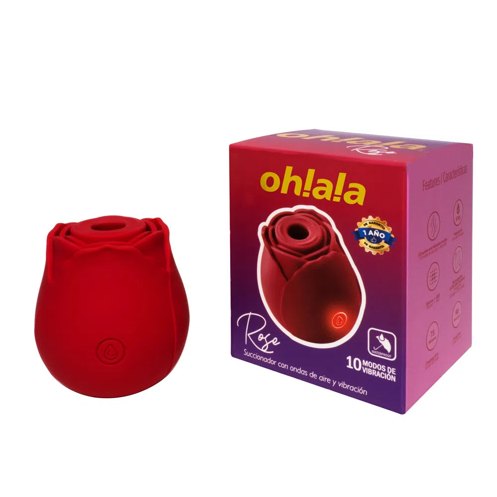 Vibrador y Succionador Ohlala Rose Rojo CamToyz