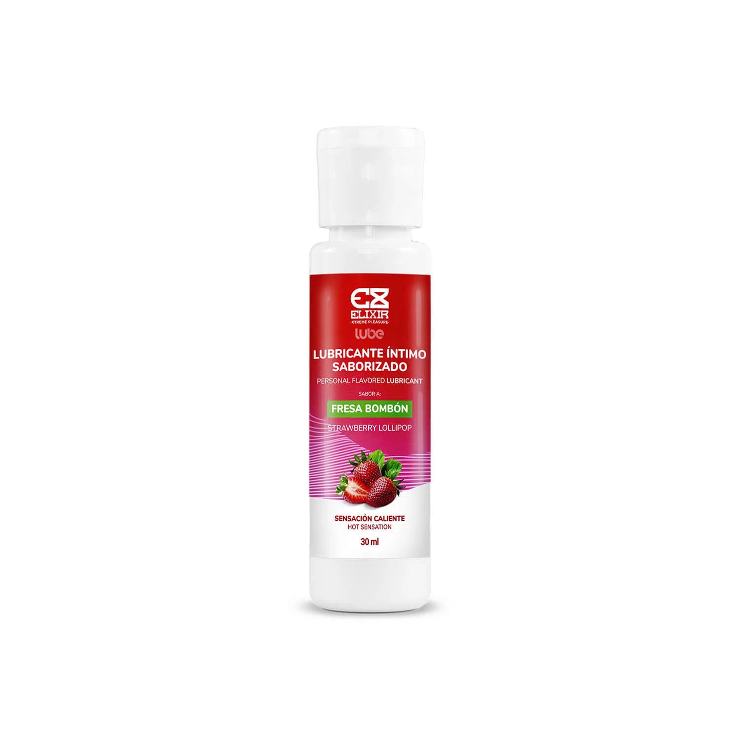 Lubricante Caliente Saborizado Fresa Bombón Elixir 30 ml